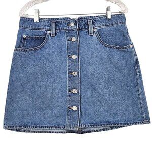 Levi's Levi Strauss & Co Jean Skirt 30 (US 6) Button Front Denim Y2k Western